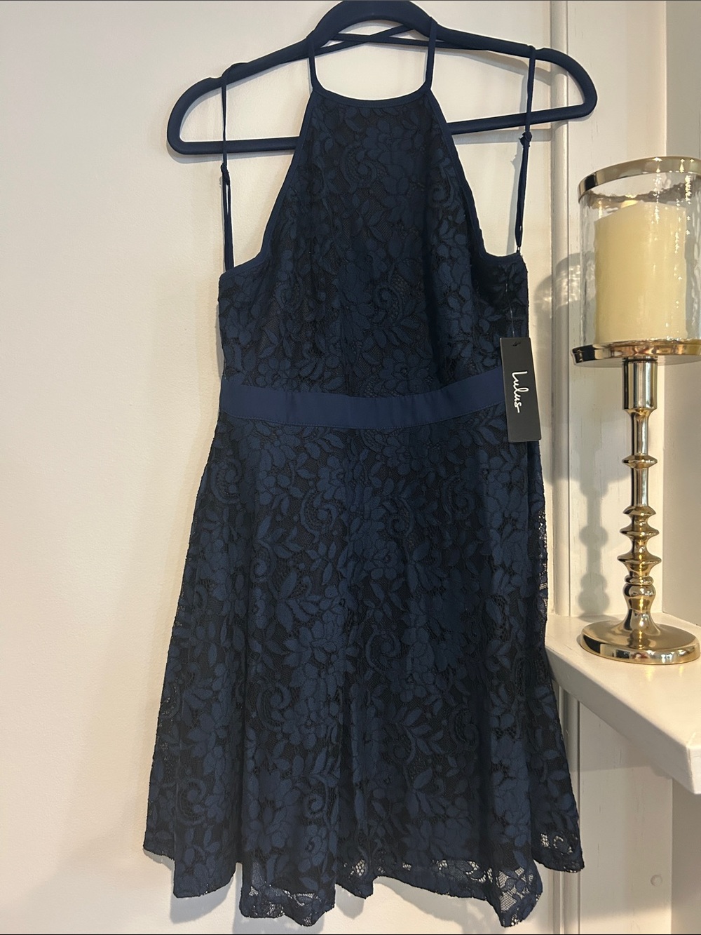 Lulu's Navy Lace Fit & Flare Dress